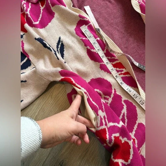 Anthropologie Bel Kazan Floral Gingham Removable Collared Duster Cardigan - Picture 10 of 15